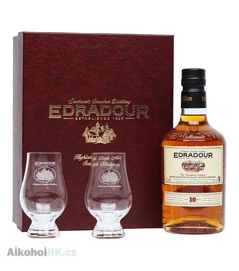 Edradour 10 let + 2x sklo 0,7 l