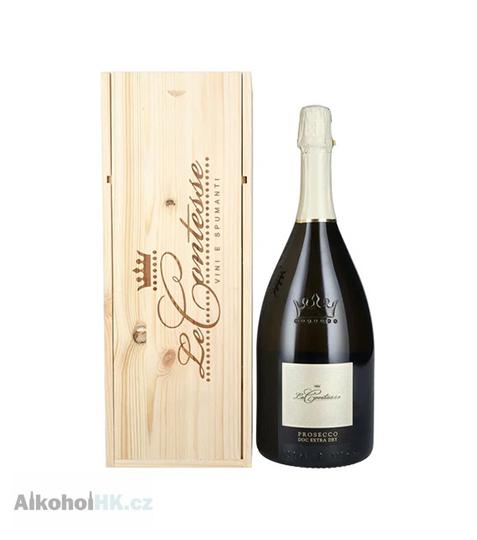 Le Contesse Prosecco DOC Extra Dry + dřevěný box 3 l