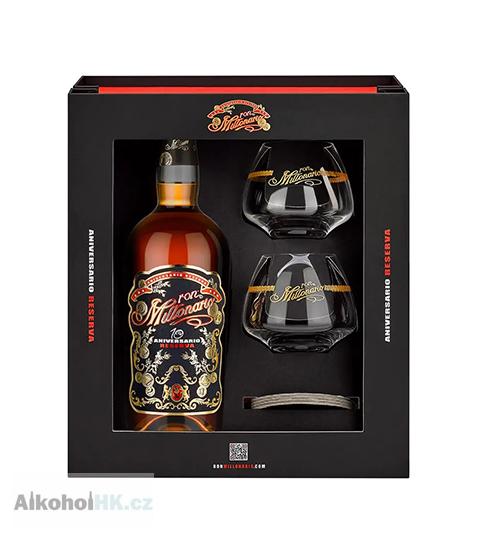 Millonario 10 let Aniversario Reserva + skleničky 0,7 l 