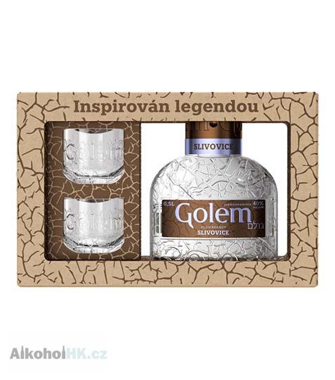 Golem Slivovice + 2x sklenička 0,5 l
