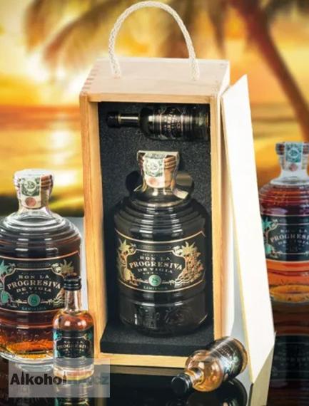 Ron La Progresiva 8 limitada 0,7l v dřevěném boxu + mini LP13