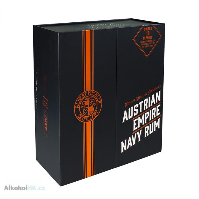 Austrian Empire Navy Rum 18 let + 2x sklenička 0,7 l 