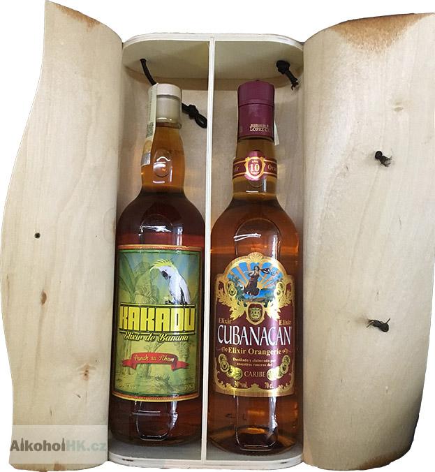 Kakadu 0,7 l + Cubanacan Orangerie 0,7 l + dárková kazeta