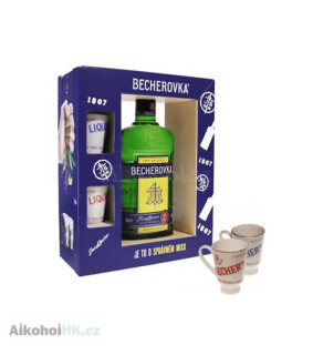 Becherovka + 2x kalíšky 0,5 l