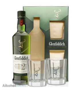 Glenfiddich 12 let + 2x sklenička 0,7 l