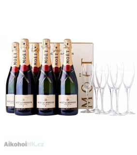 Moet Chandon Brut Imperial + 6x sklenička 6x 0,75 l