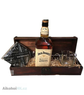 Jack Daniels Honey + sklenička a dárek 1 l