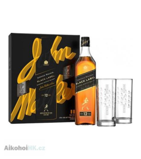Johnnie Walker Black 12 let + 2x sklenička