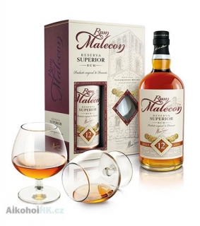 Malecon 12 let + 2x sklo 0,7 l 