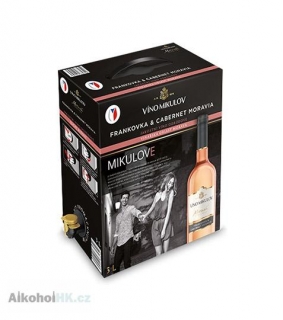 Víno Mikulov Frankovka & Cabernet Moravia rosé bag in box 3 l