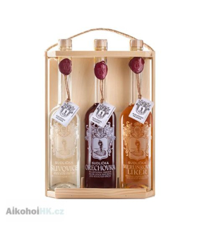 Sudlička Slivovice, Ořechovka a Meruňkový likér Dárková Kazeta 3x0,5 l