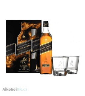 Johnnie Walker Black 12 let + 2x sklo 0,7 l