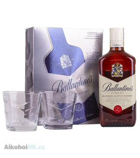 Ballantines Finest + 2x sklenička 0,7 l