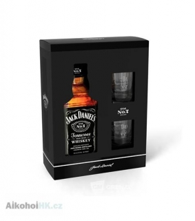 Jack Daniels Old No.7 + 2x sklenička v papírové krabici 0,7 l