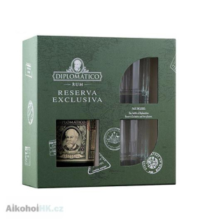 Diplomatico Reserva Exclusiva 12 let + 2x sklenička 0,7 l